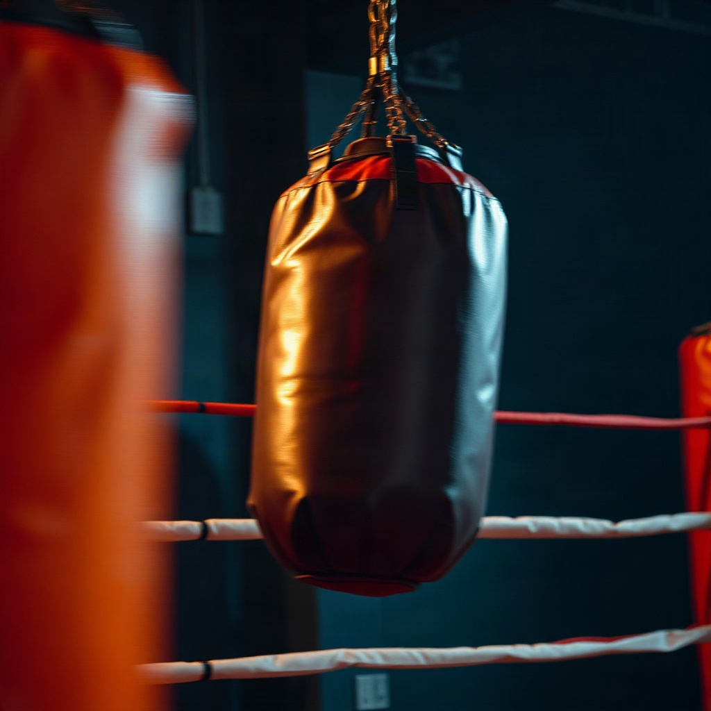Heavy bag training scene